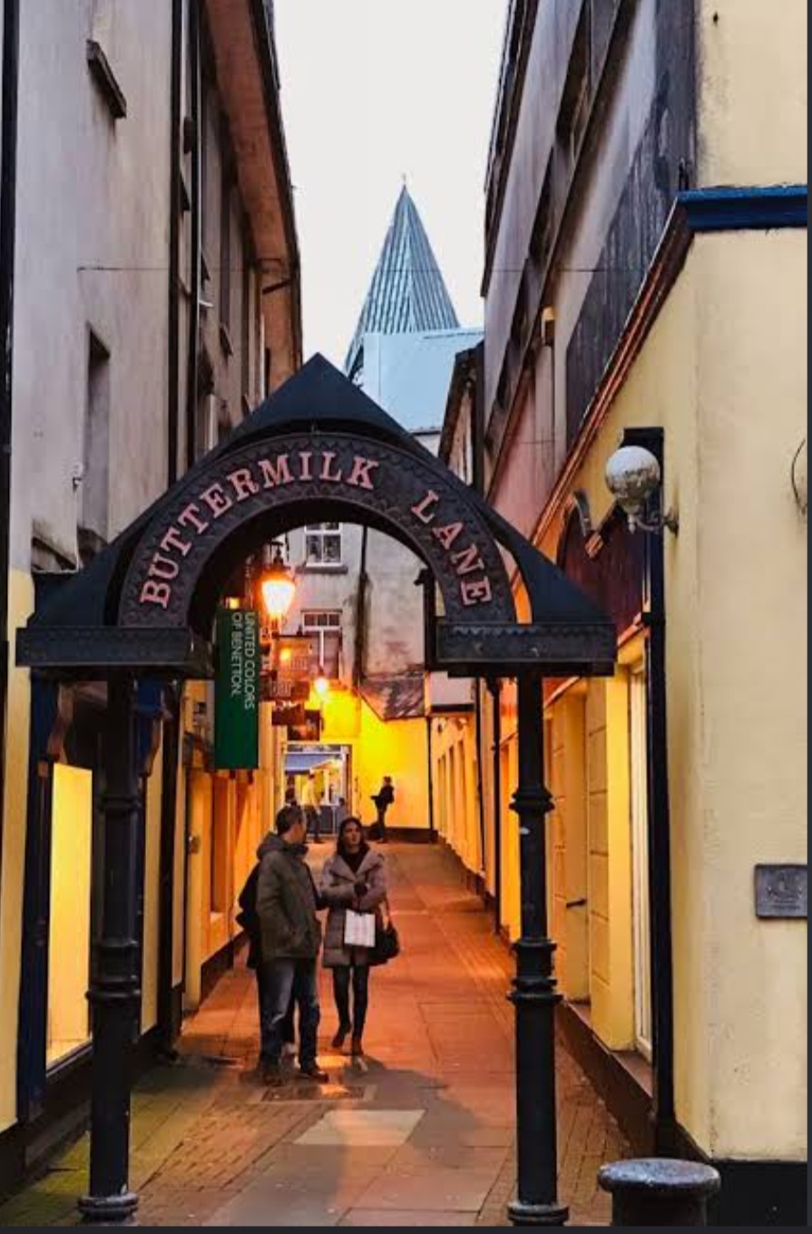Cross Street in Galway City before the planned Cross Street Rejuvenation Project